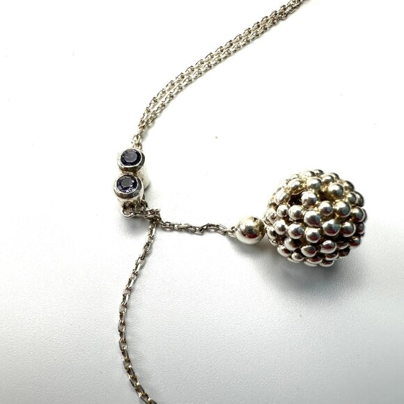 Links of London Silver Y Necklace  w/Iolite Slider—Effervescence Bubble 25" EUC - Picture 7 of 8